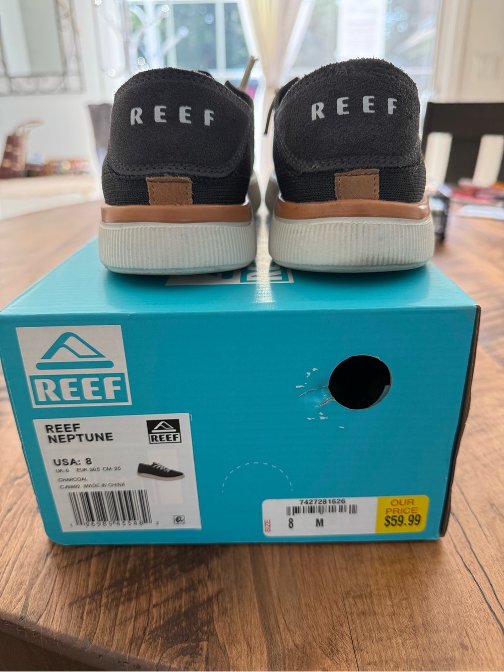 Reef Women's Charcoal Knit Sneakers with White Laces - Picture 2 of 6